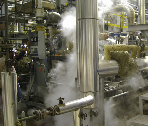 Einstellung der Dampfparameter